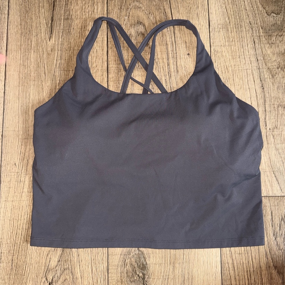 Women's Cross-Back Crop Top - Dark Gray
